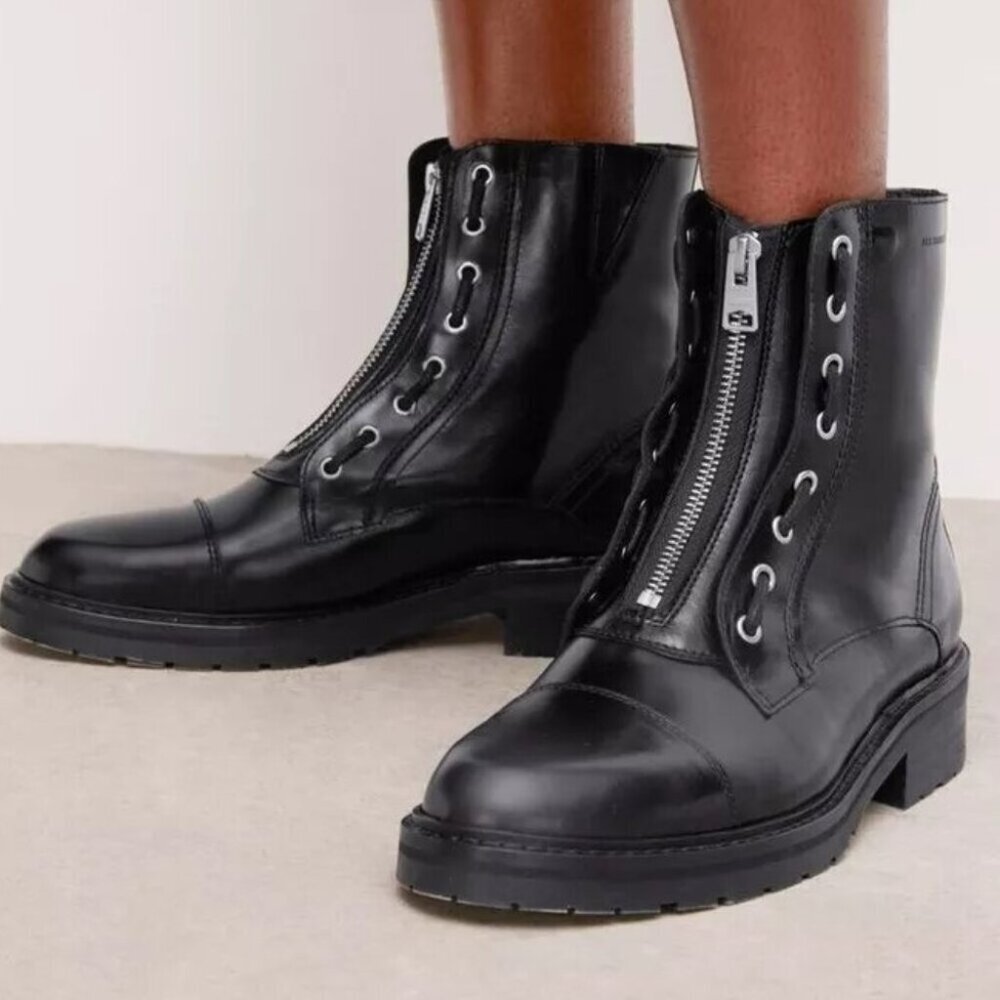 All Saints Quake Black Suede Boots